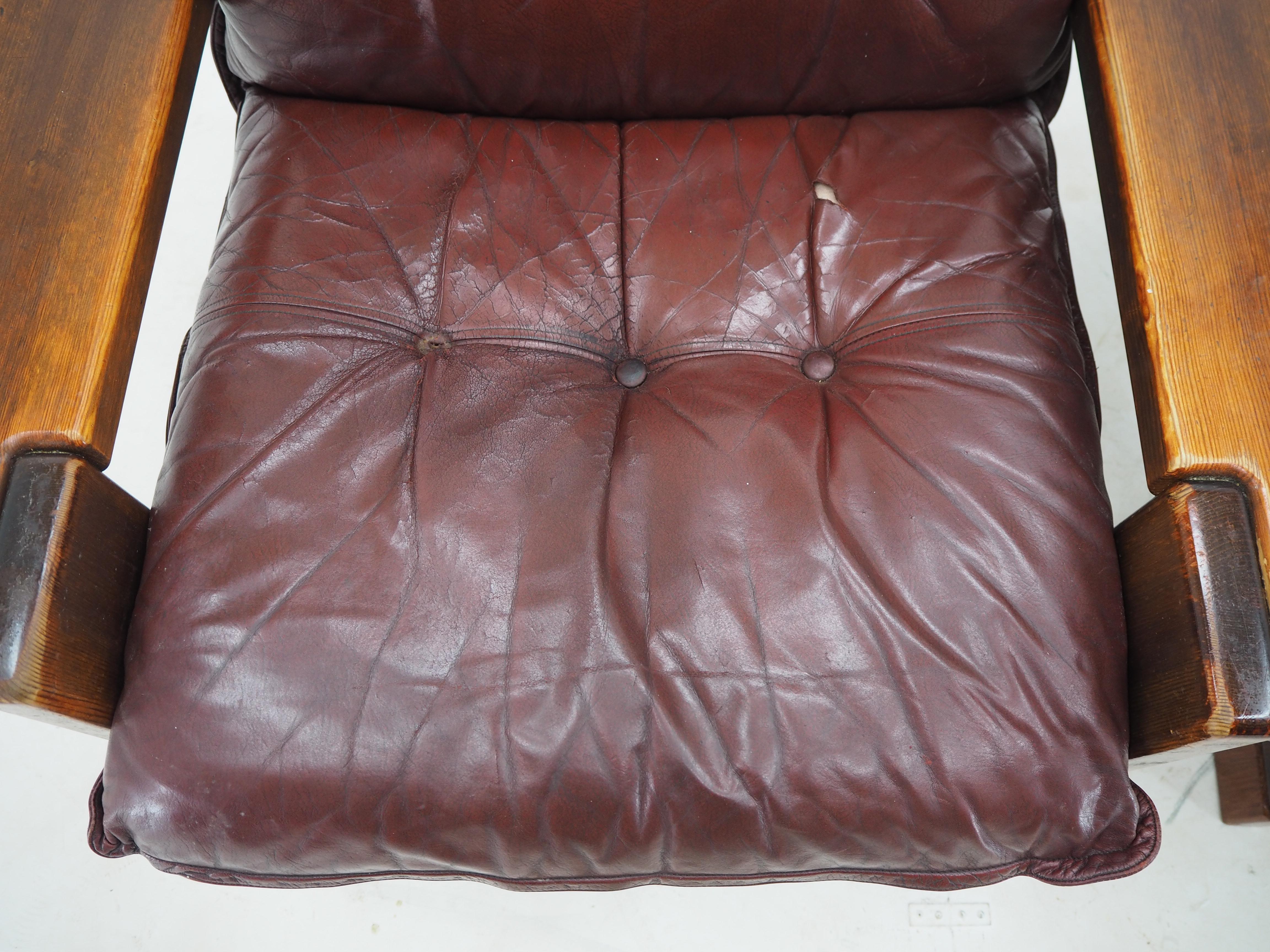 Pair of Midcentury Leather Armchairs, 1960s 2