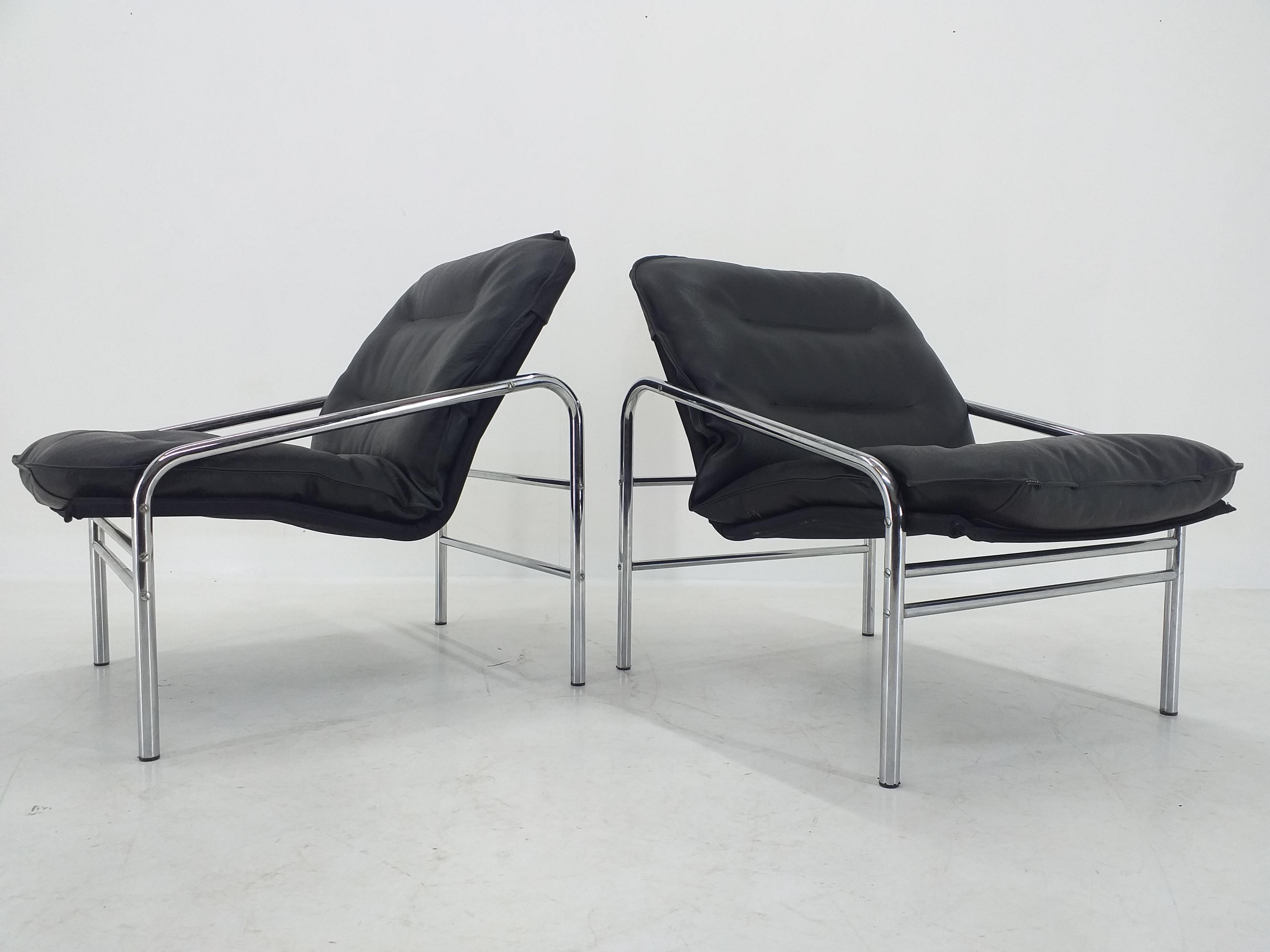 Mid-Century Modern Pair of Midcentury Lounge Armchairs, Germany, 1970s 