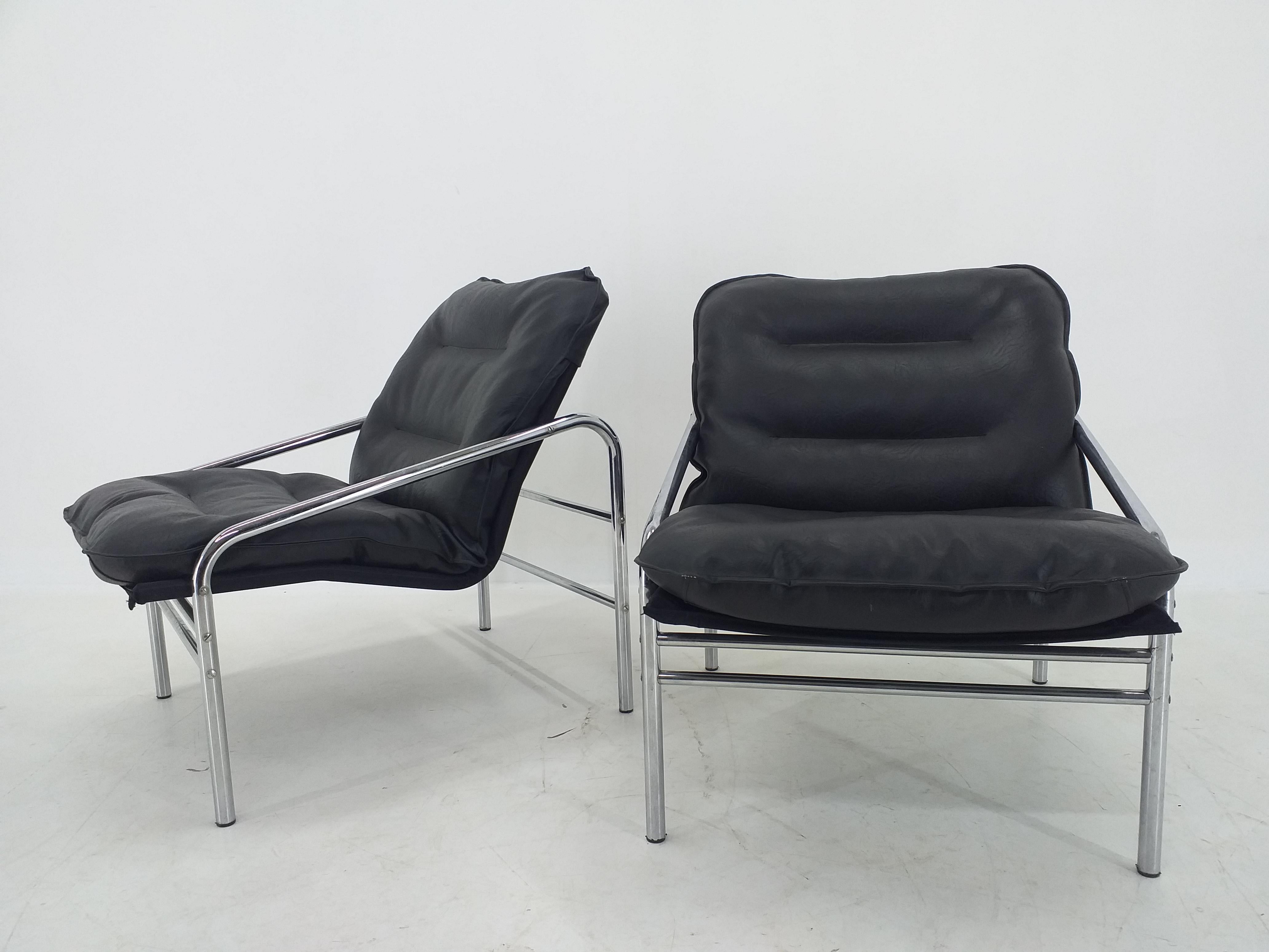 Late 20th Century Pair of Midcentury Lounge Armchairs, Germany, 1970s 