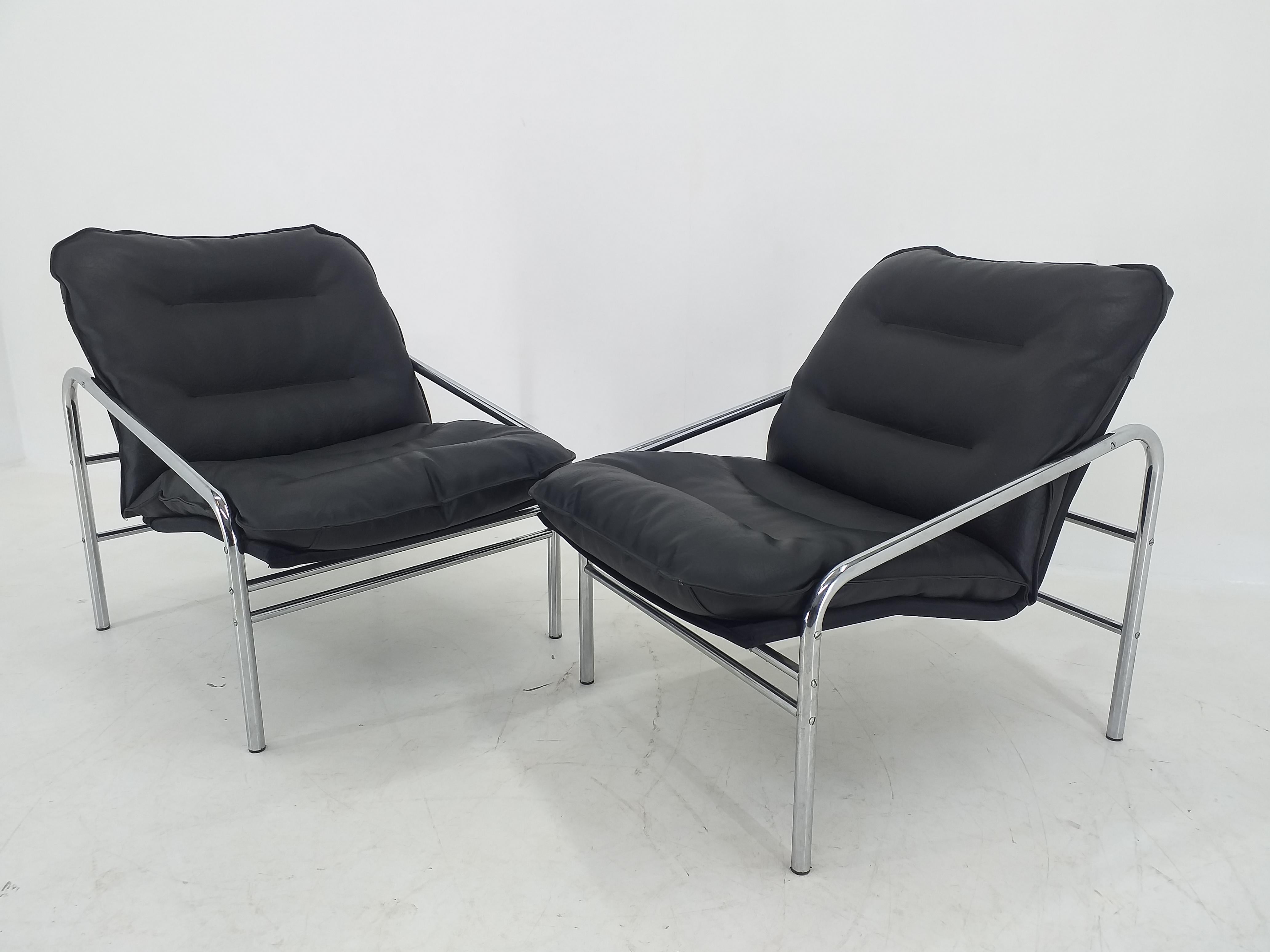 Pair of Midcentury Lounge Armchairs, Germany, 1970s  1