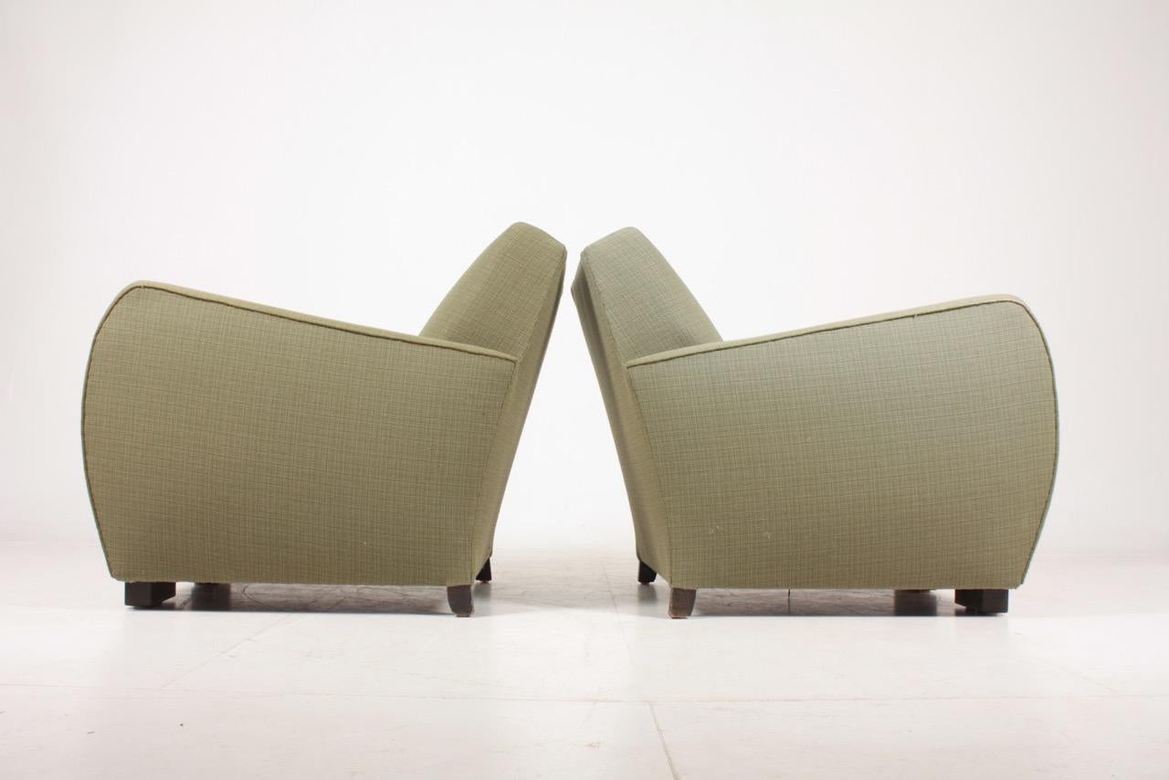 Pair of Midcentury Lounge Chairs, 1940s In Fair Condition In Lejre, DK