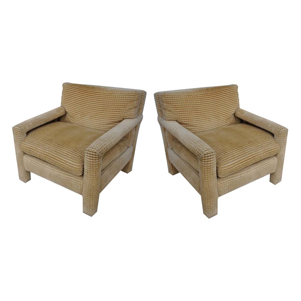 Pair of Midcentury Lounge Chairs and Ottoman by John Mascheroni for Swaim