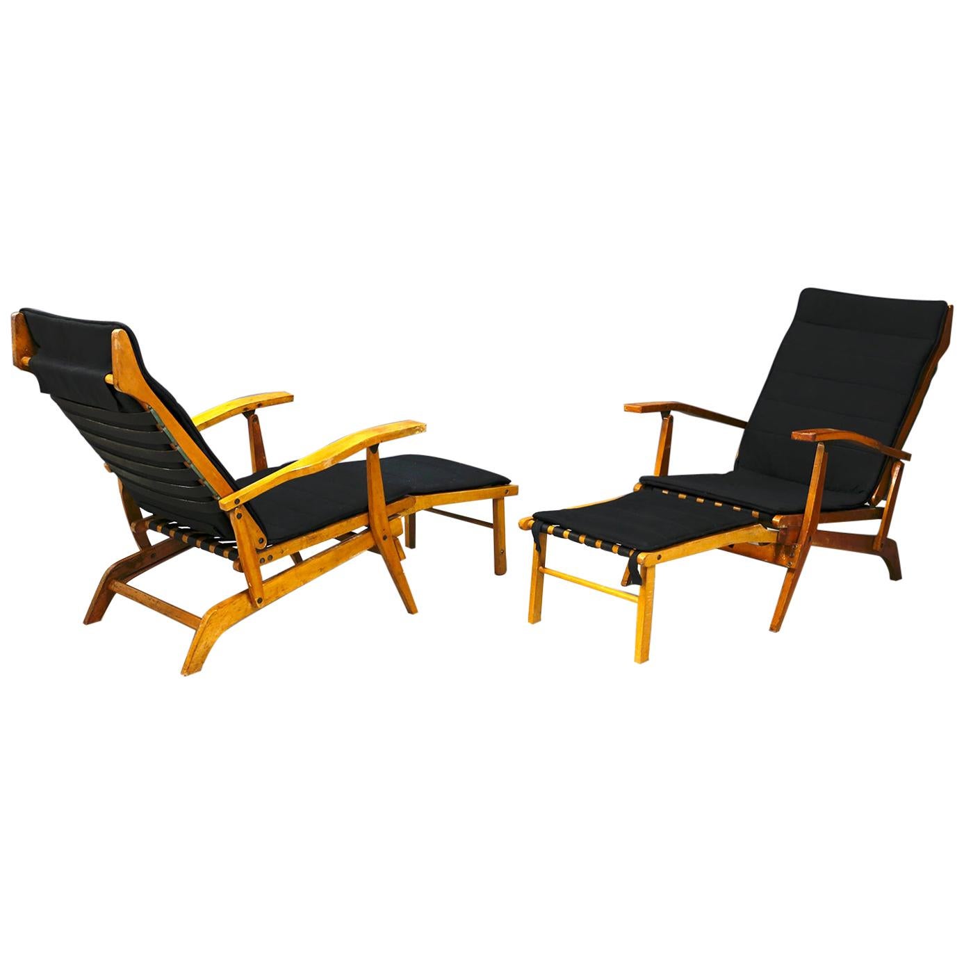 Pair of Midcentury Lounge Chairs Attributed to Studio BBPR from 1950s