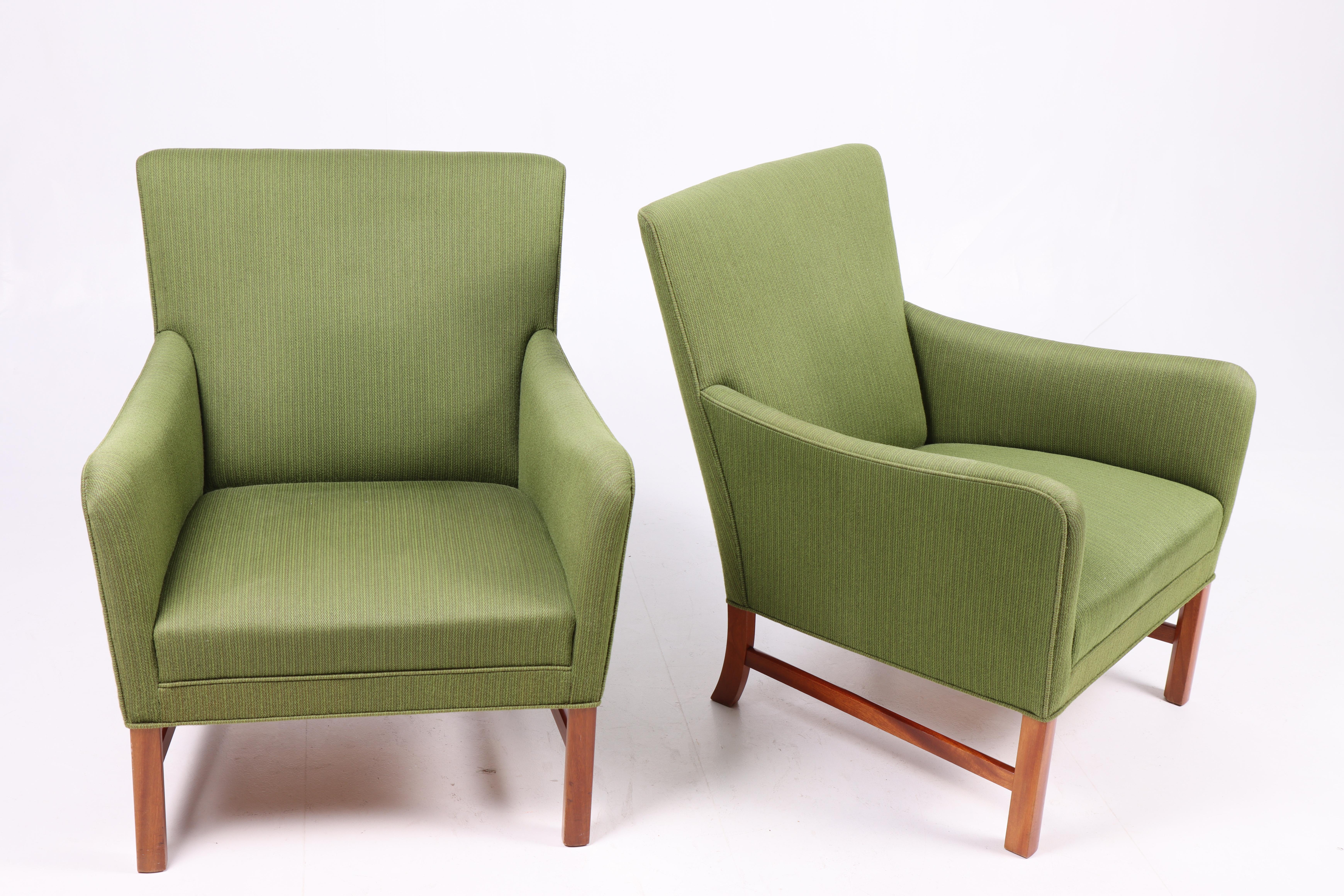 Scandinavian Modern Pair of Midcentury Lounge Chairs by Ole Wanscher, 1960s