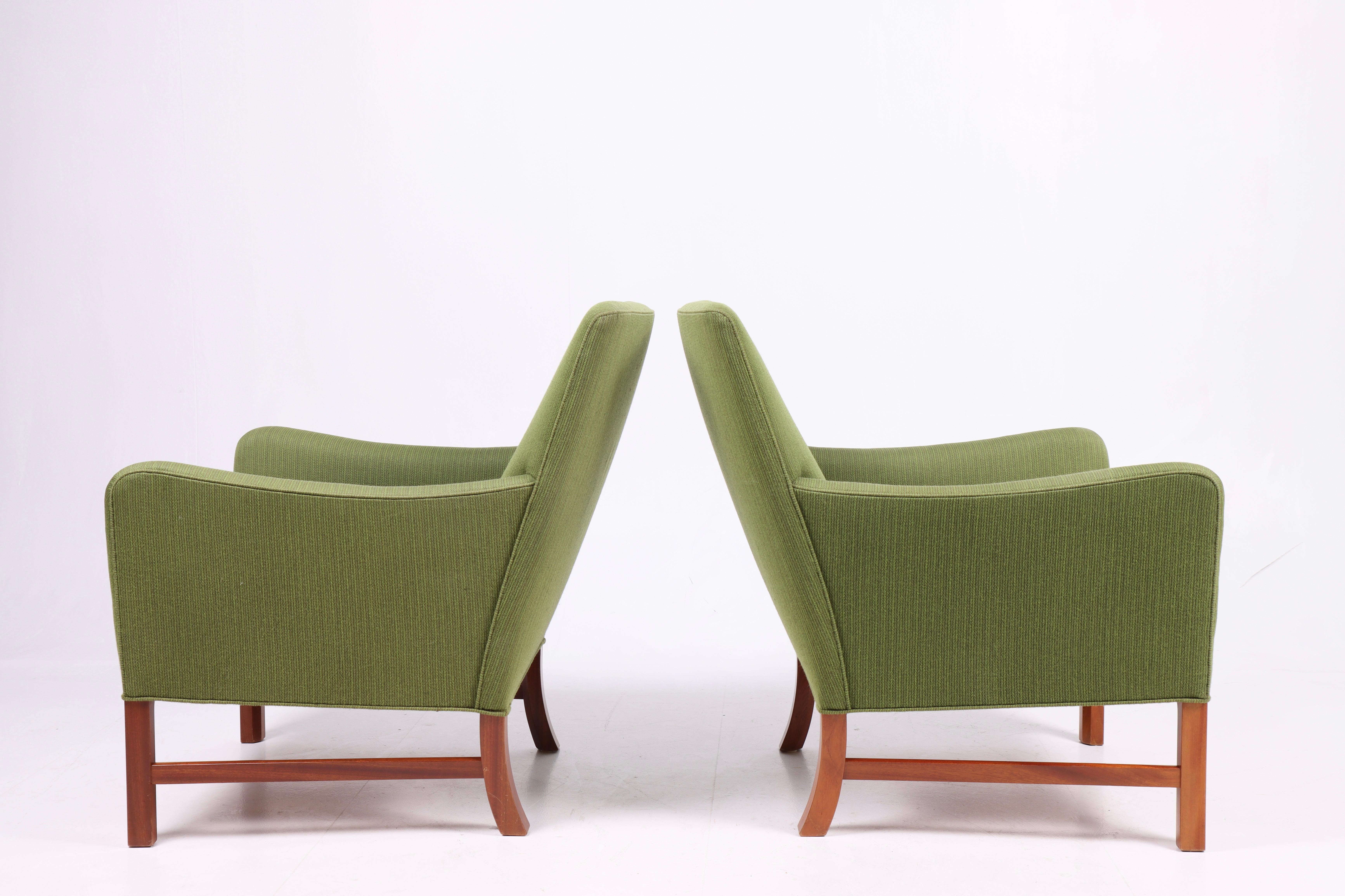 Danish Pair of Midcentury Lounge Chairs by Ole Wanscher, 1960s