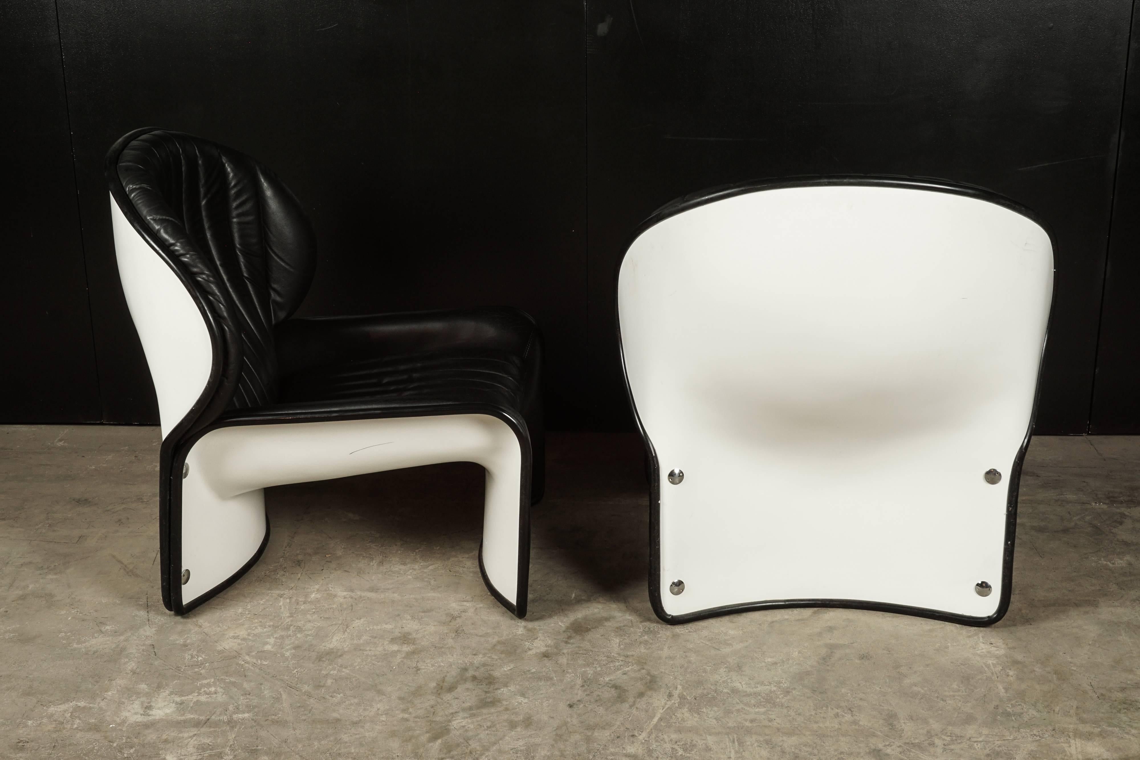 European Pair of Midcentury Lounge Chairs from Switzerland, circa 1970