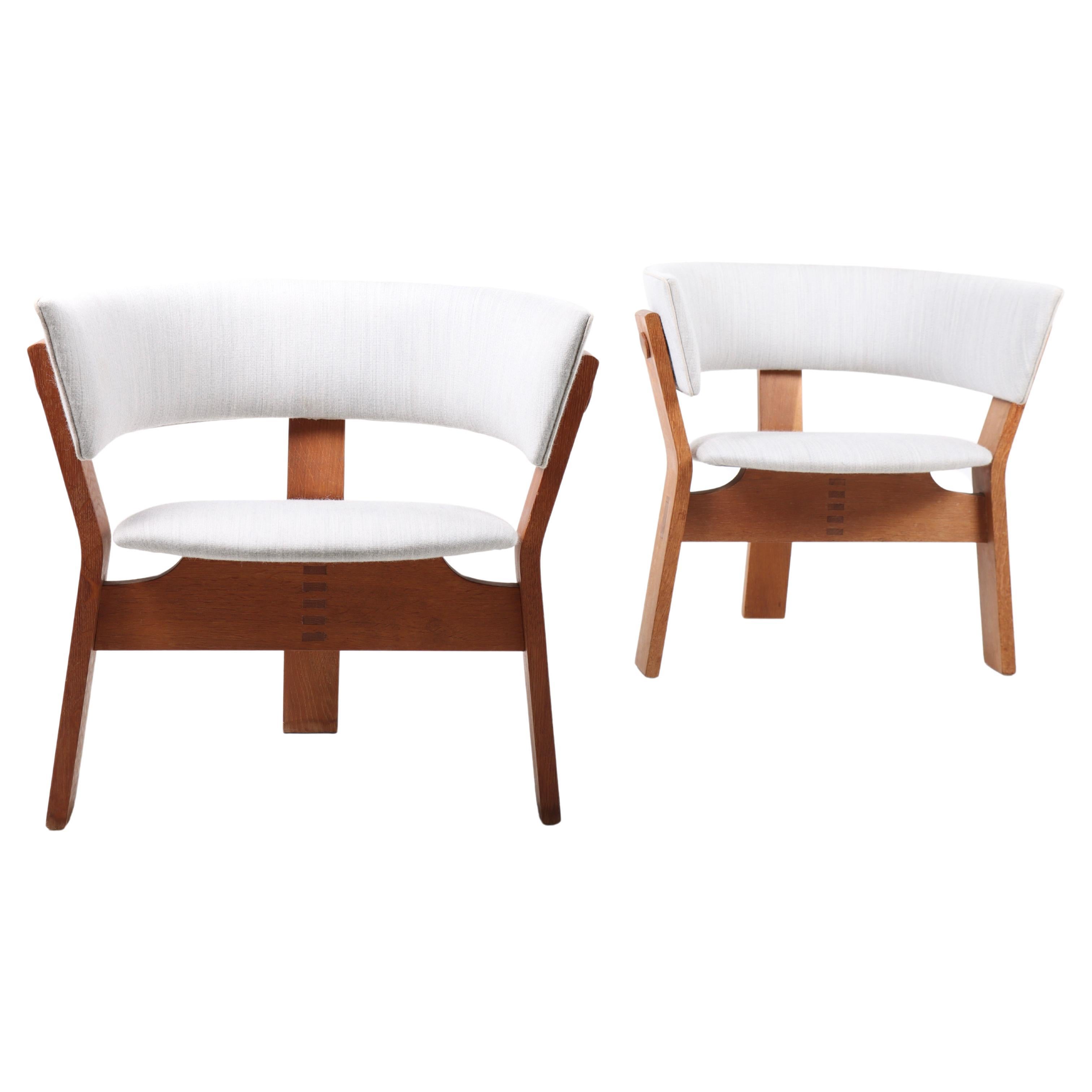 Pair of Easy Chairs in Oak by H. Brockmann Pedersen, 1960s at 1stDibs