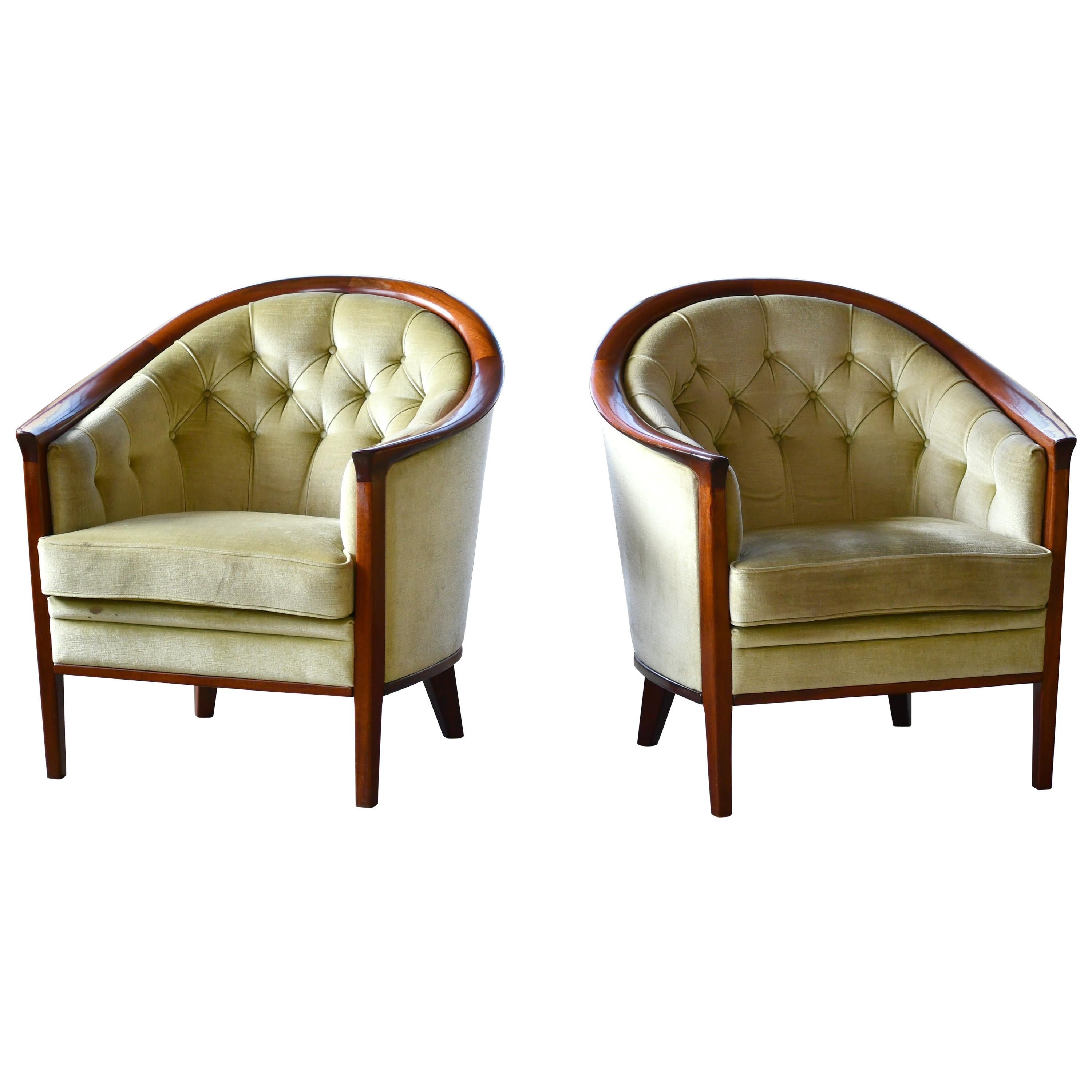 Pair of Midcentury Lounge Chairs Model "Aristokrat" by Bertil Fridhagen