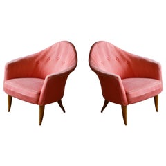 Pair of Midcentury Lounge Chairs Model "Lilla Adam" by Kerstin Horlin-Holmquist