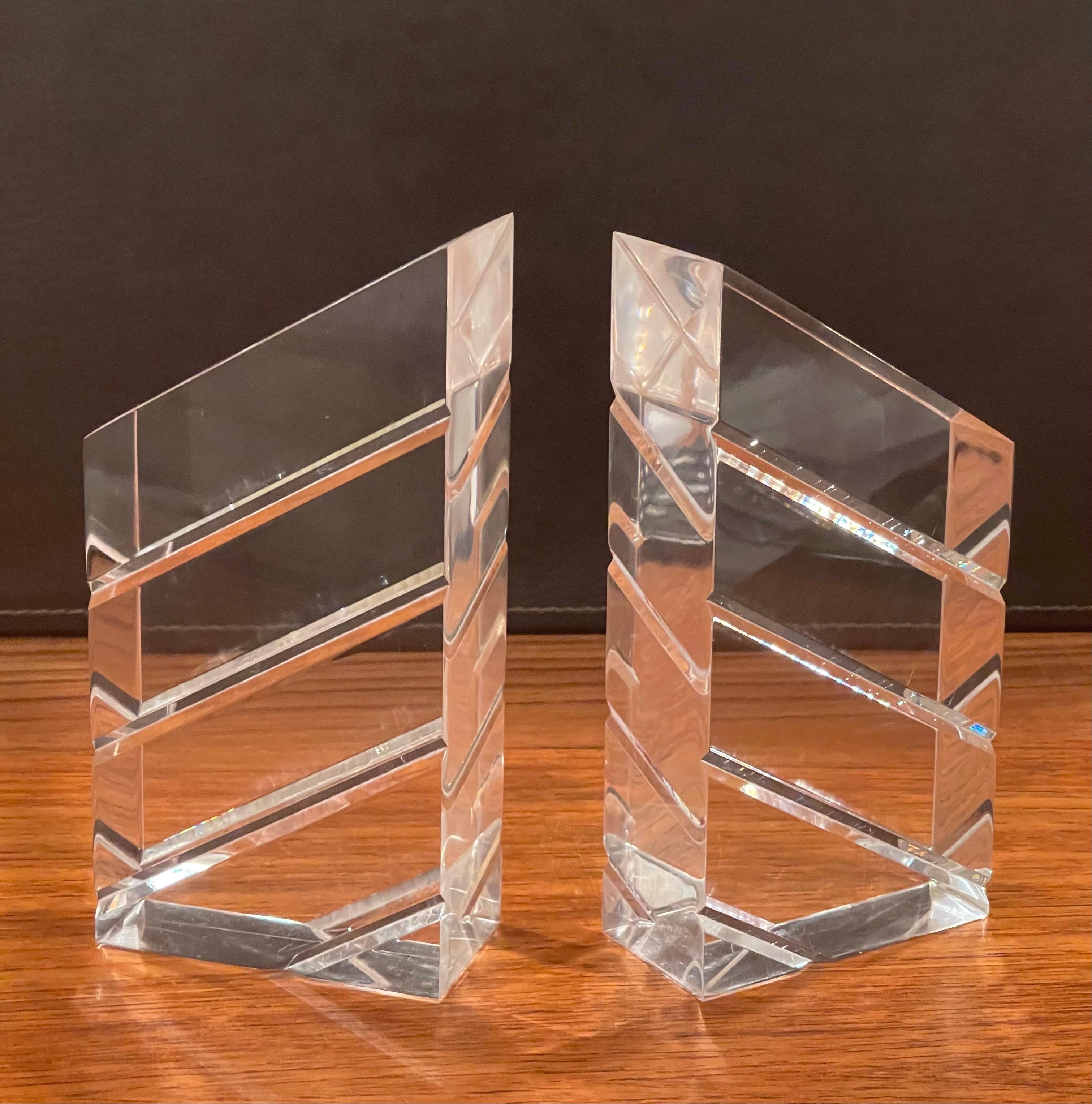 Pair of Midcentury Lucite Bookends by Herb Ritts for Astrolite For Sale 4