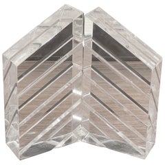 Coppia di fermalibri in lucite del Medioevo di Herb Ritts per Astrolite