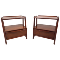 Pair of Midcentury Mahogany Nightstands