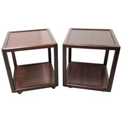 Pair of Midcentury Mahogany Side Tables, 1970s