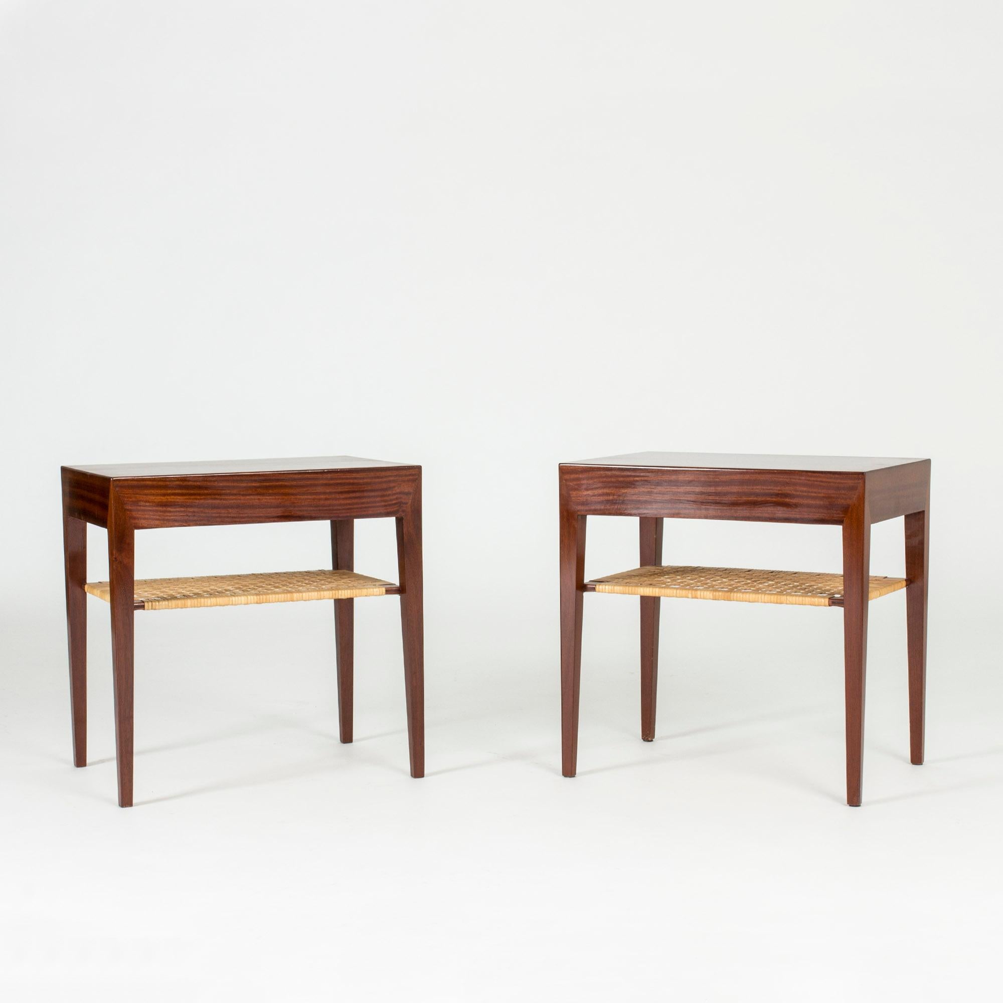 Scandinavian Modern Pair of Midcentury Mahogany Side Tables by Severin Hansen