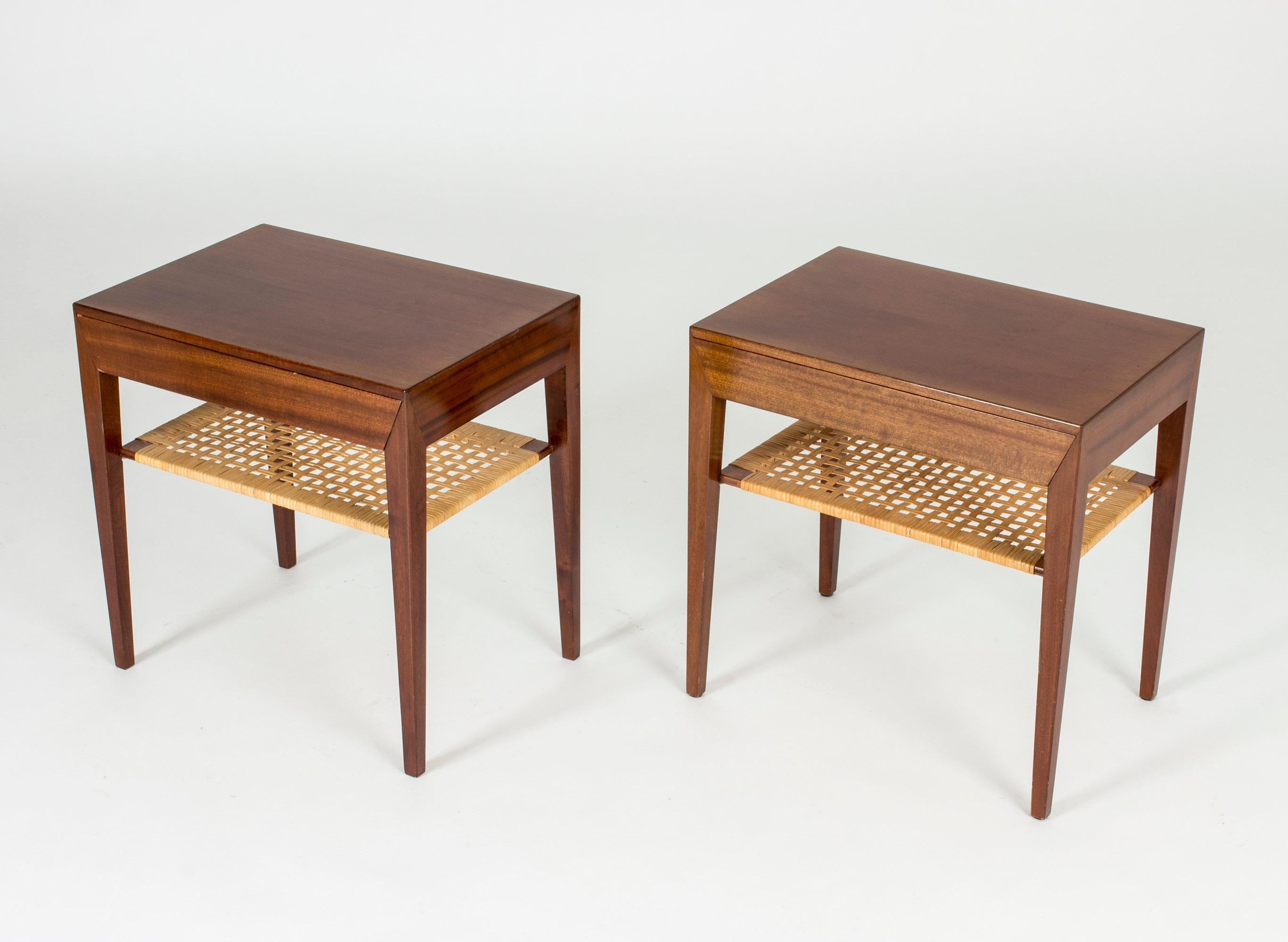 Danish Pair of Midcentury Mahogany Side Tables by Severin Hansen