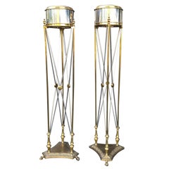 Pair of Midcentury Maison Jansen Directoire Style Torchere Plant Pedestals