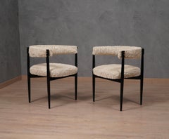 Coppia di poltrone austriache in ottone e tessuto in acero del Medioevo, 1960