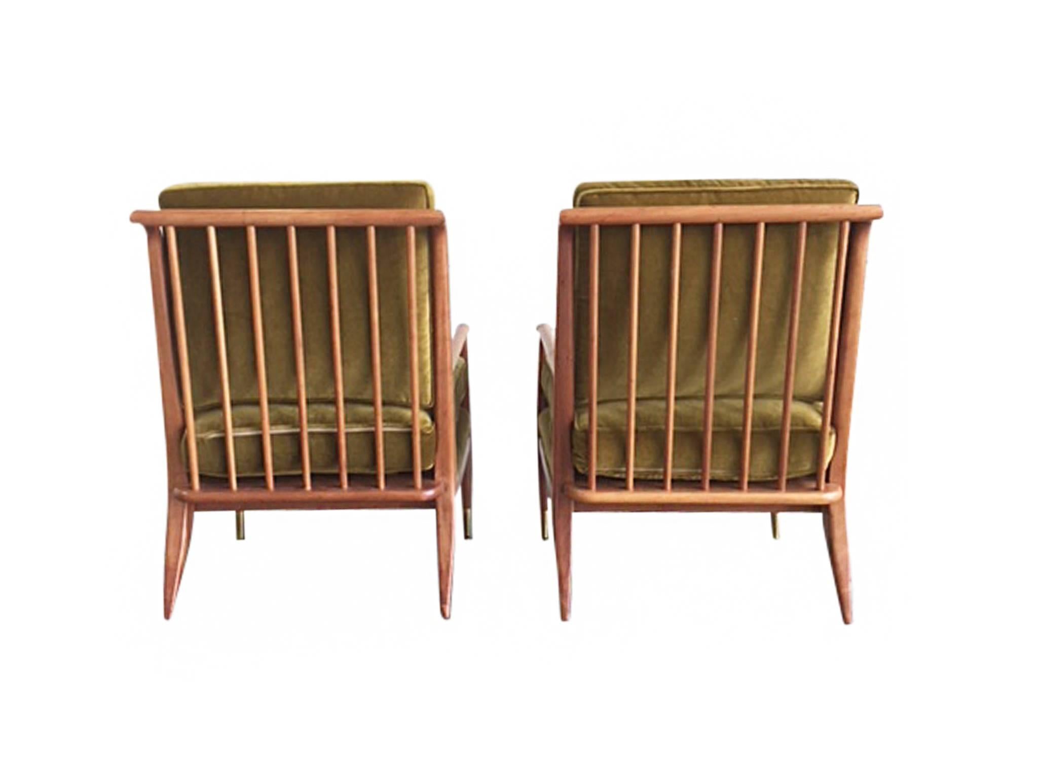 Brushed Pair of Midcentury Maple Lounge Chairs by John Stuart for Widdicomb