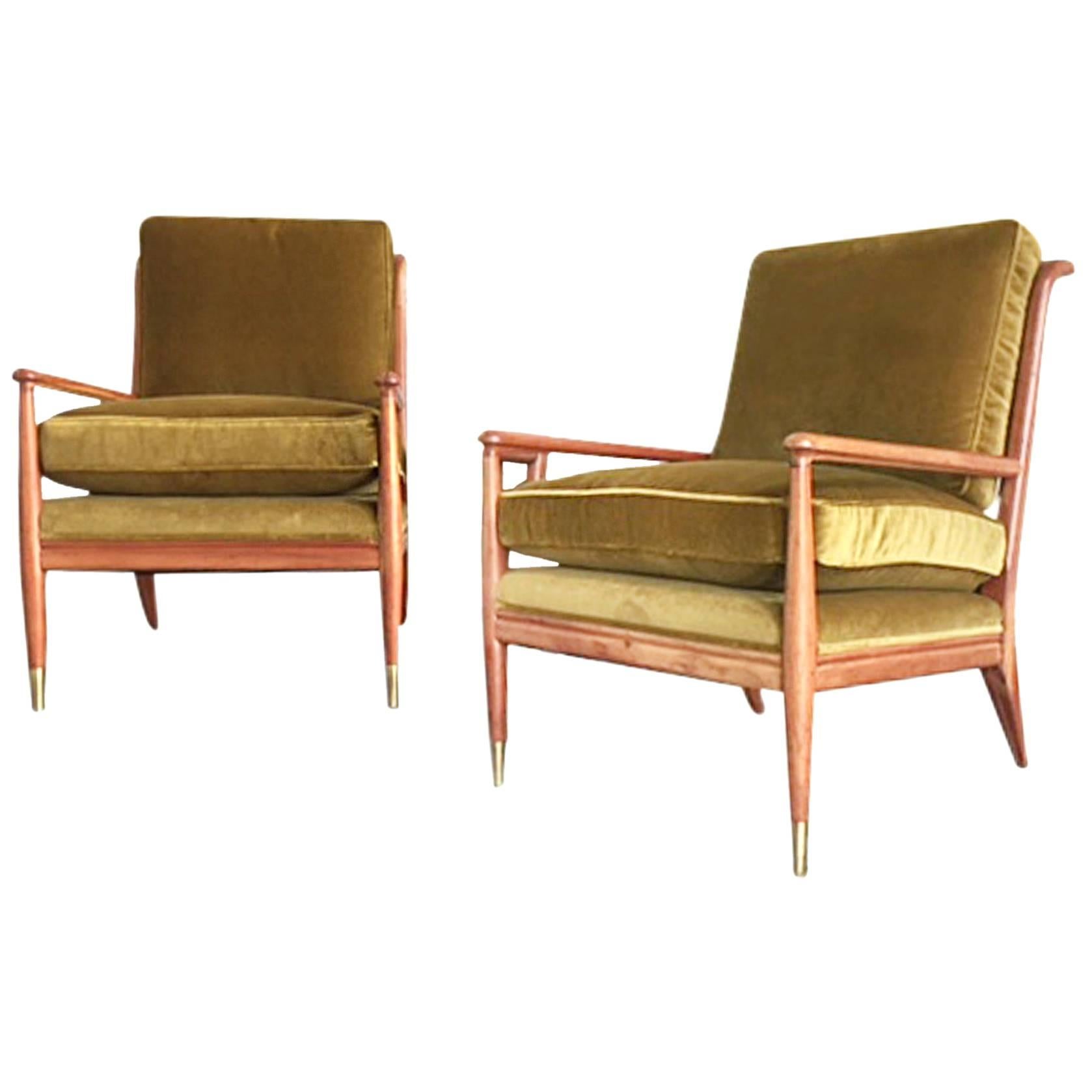 Pair of Midcentury Maple Lounge Chairs by John Stuart for Widdicomb