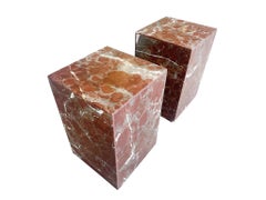 Pair of Midcentury Marble Pedestal Side Tables