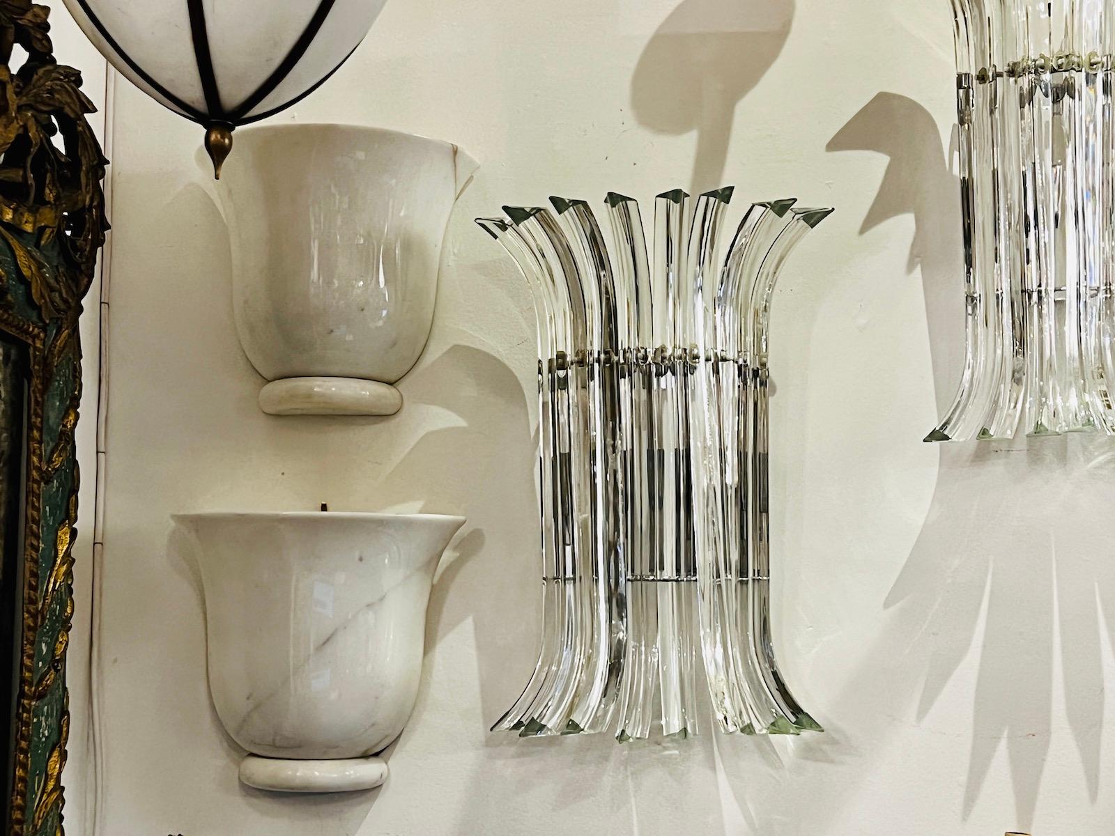 Mid-20th Century Pair of Midcentury Marble Sconces For Sale