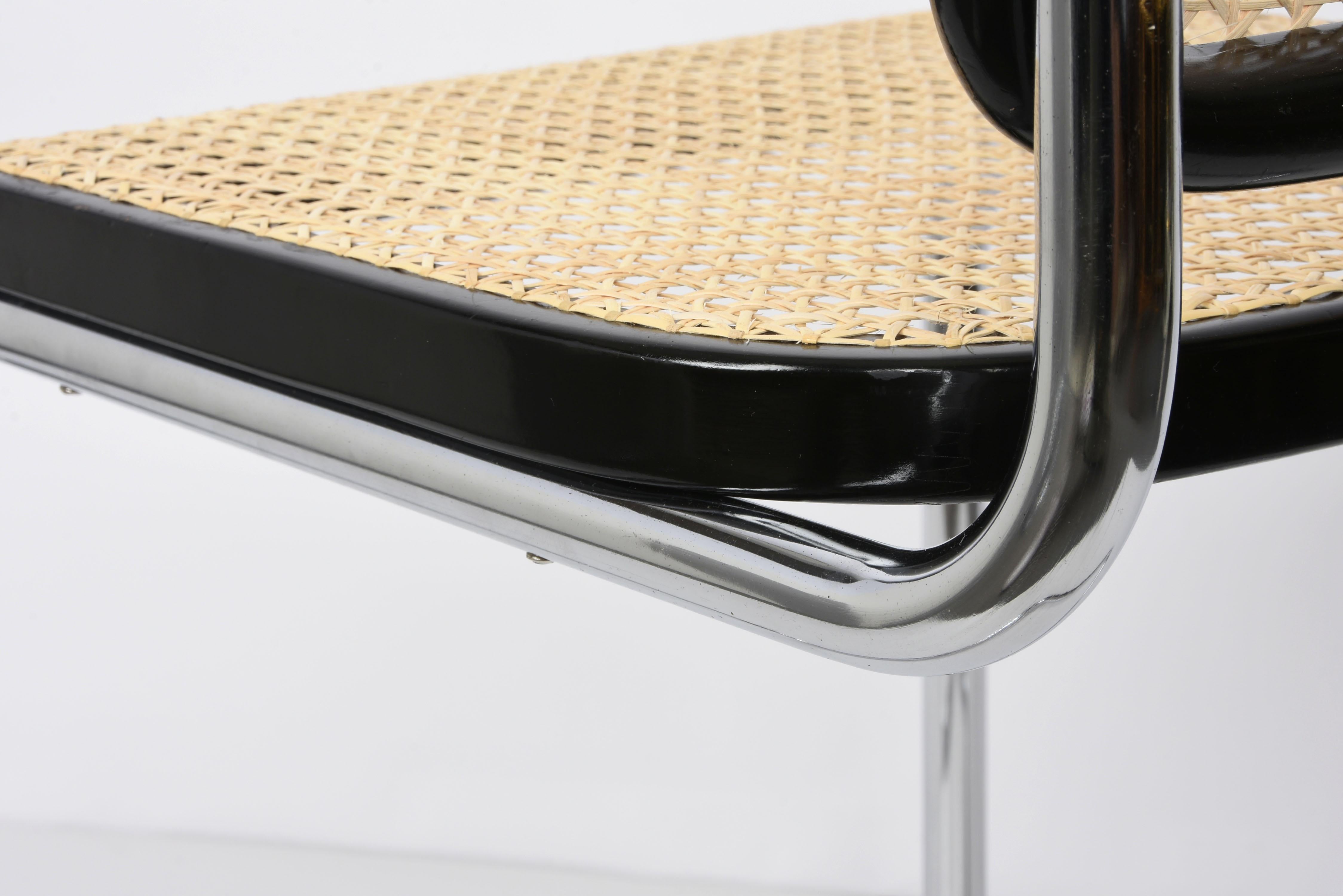 Pair of Midcentury Marcel Breuer Chrome and Rattan Cesca Chairs for Gavina 1970s For Sale 13