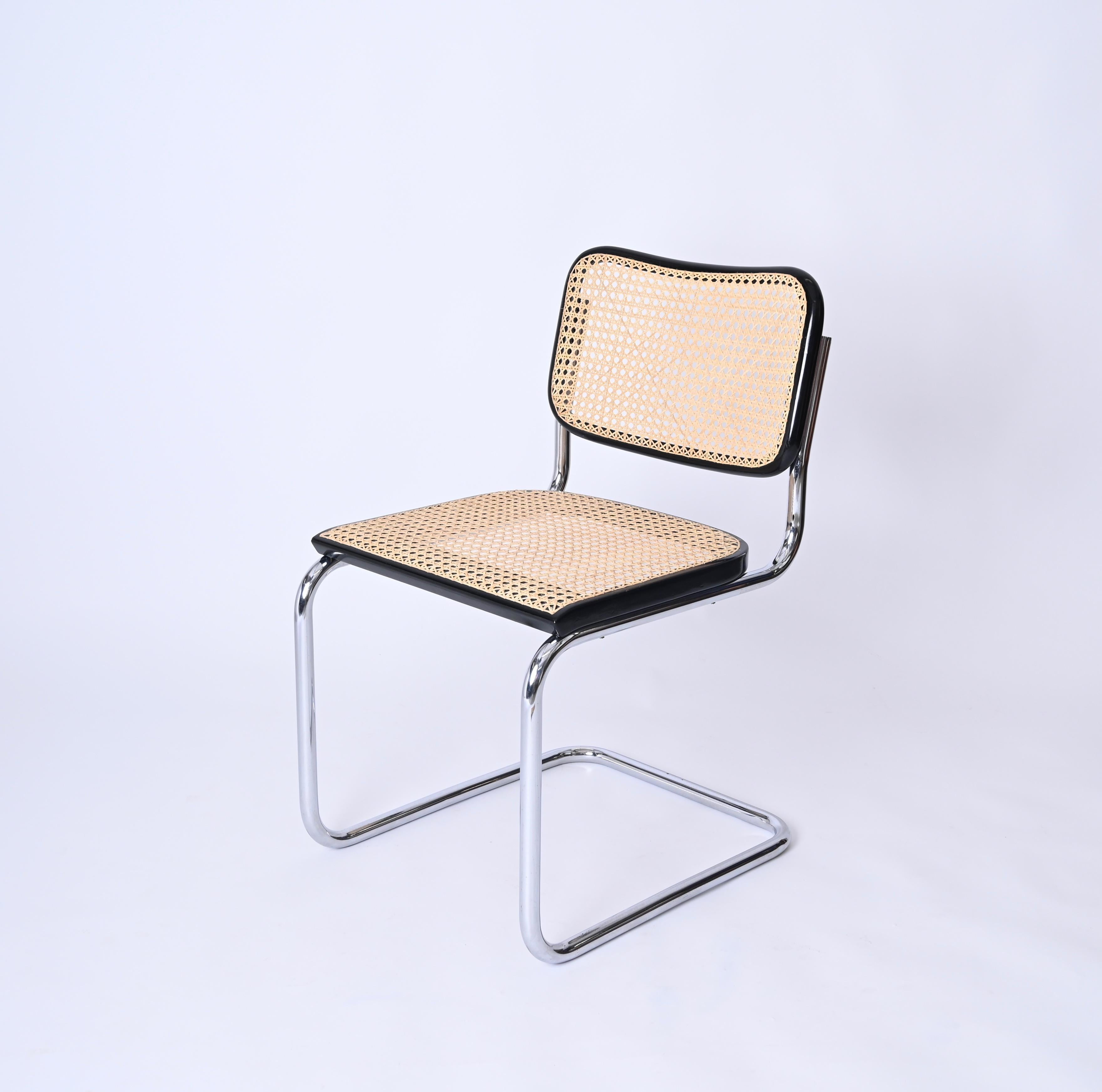 Ein Paar Cesca-Stühle aus Chrom und Rattan von Marcel Breuer aus der Mitte des Jahrhunderts für Gavina, 1970er Jahre im Angebot 3