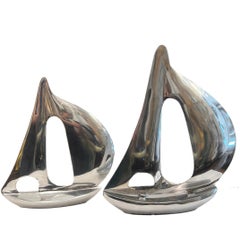Pair of Midcentury Metal Boats