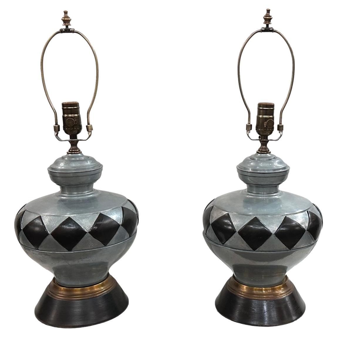 Pair of Midcentury Metal  Lamps