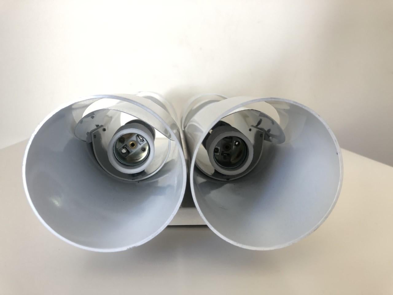 Pair of Midcentury Metal Tubular Wall Sconces by Marca, S.L., 1980s For Sale 1