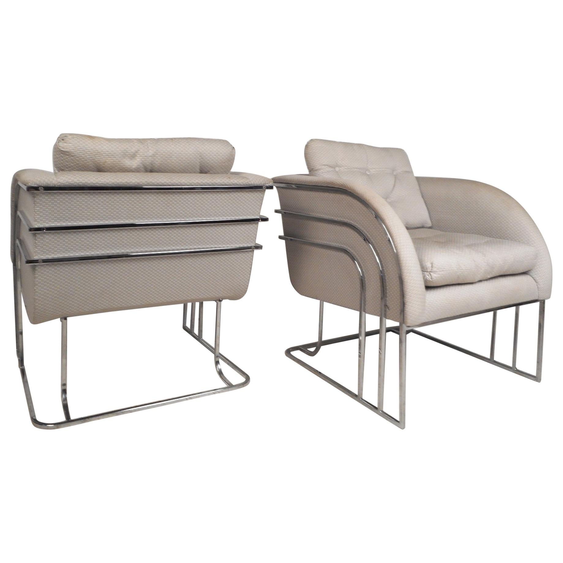 Pair of Midcentury Milo Baughman Lounge Chairs