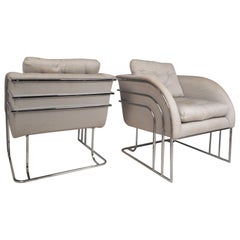 Pair of Midcentury Milo Baughman Lounge Chairs
