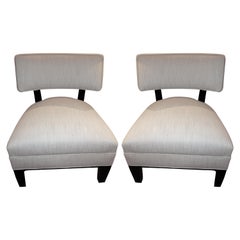 Pair of Midcentury Mitchell Gold Side Chairs / Slipper Chairs