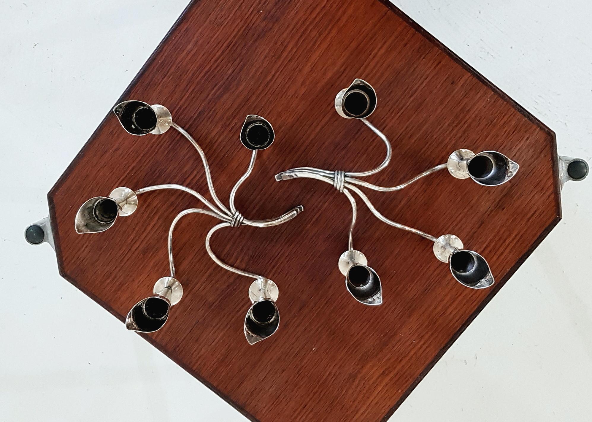 Pair of Mid-Century Modern Candlesticks by Hans Jensen Denmark In Good Condition In Albano Laziale, Rome/Lazio