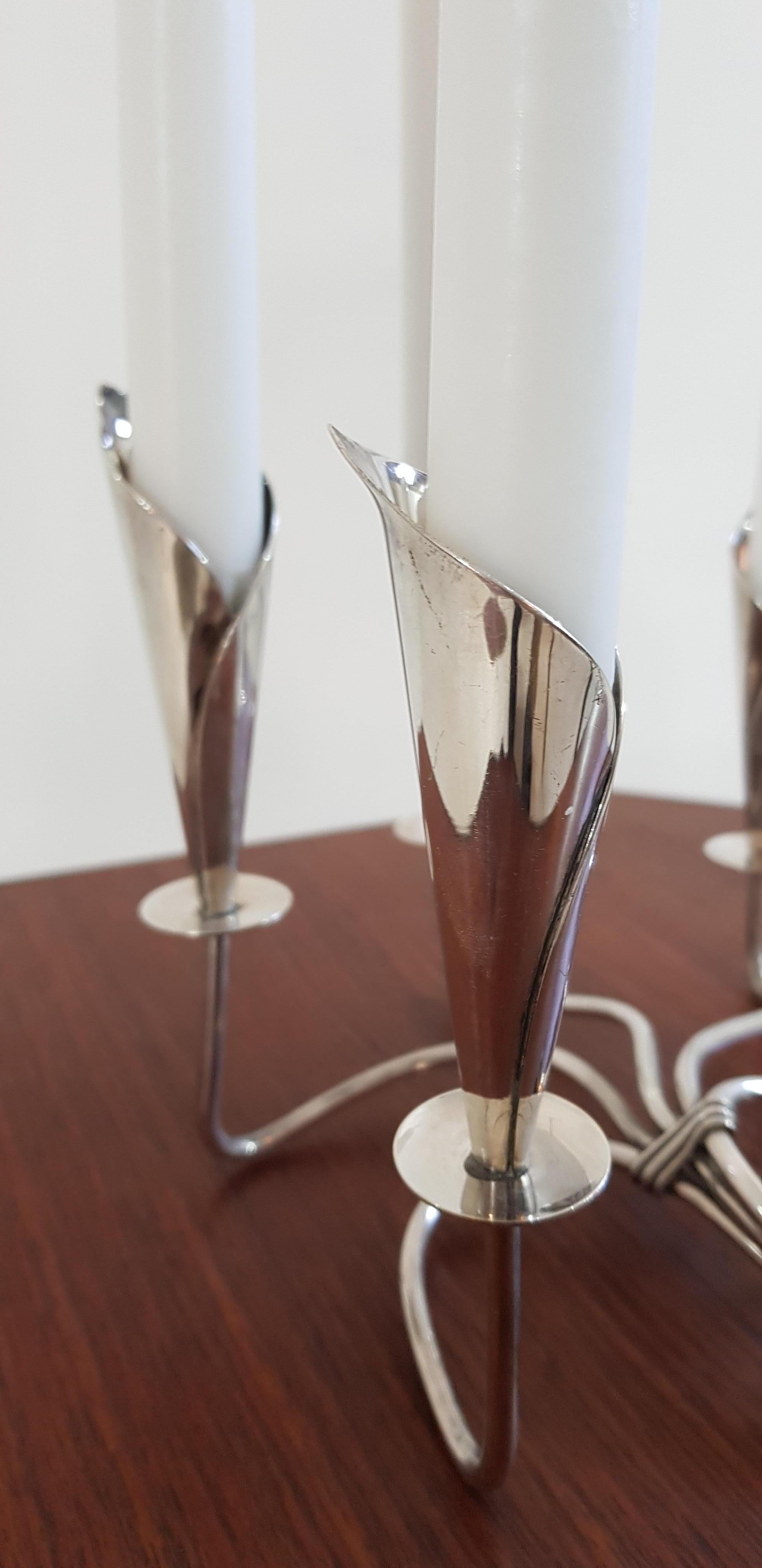 Pair of Mid-Century Modern Candlesticks by Hans Jensen Denmark 1
