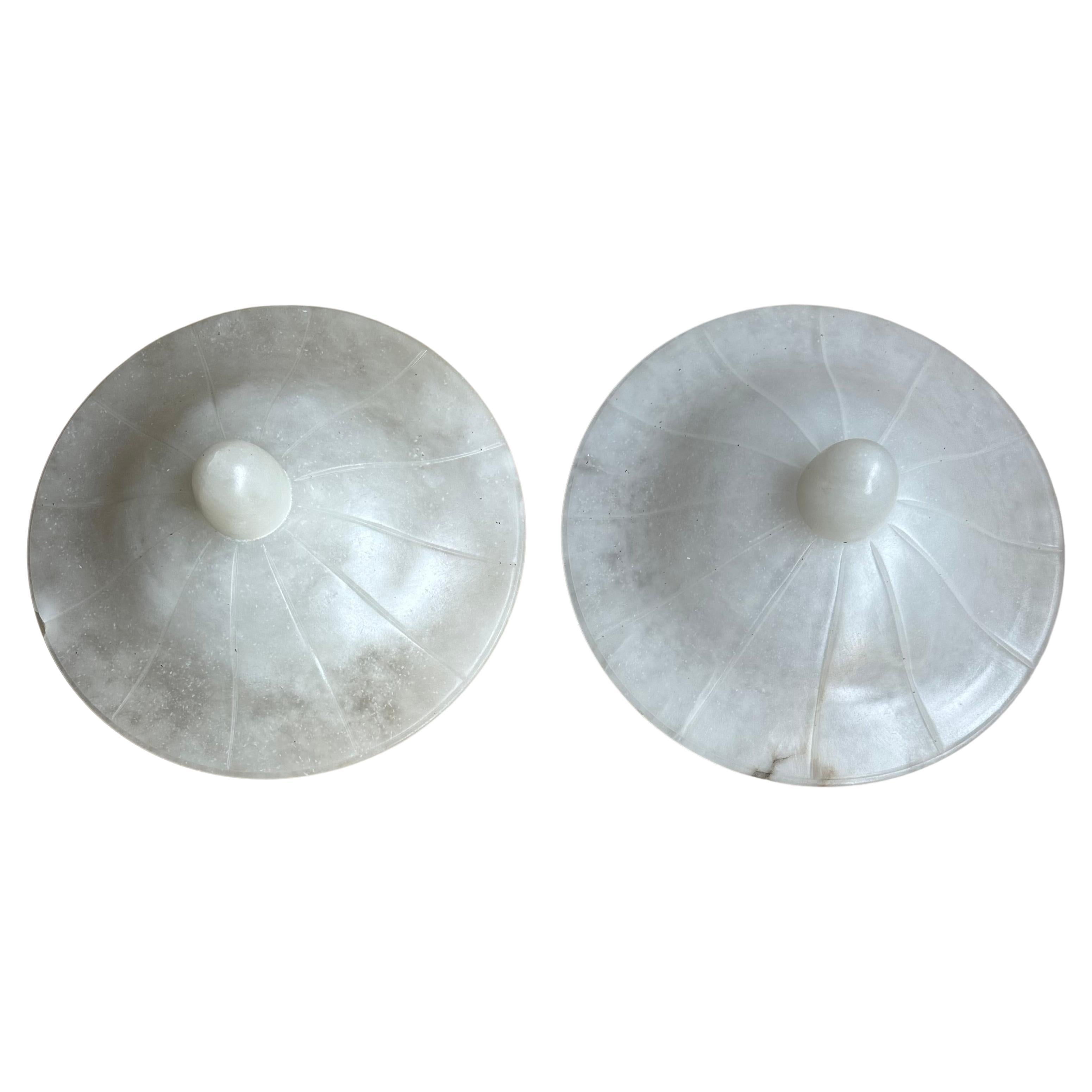 Paire de montures encastrées en albâtre, d'un design très rare et d'une taille pratique.

Cette paire identique d'encastrés d'excellente qualité et en superbe état pourrait être votre solution d'éclairage idéale. Ce n'est que la deuxième fois que