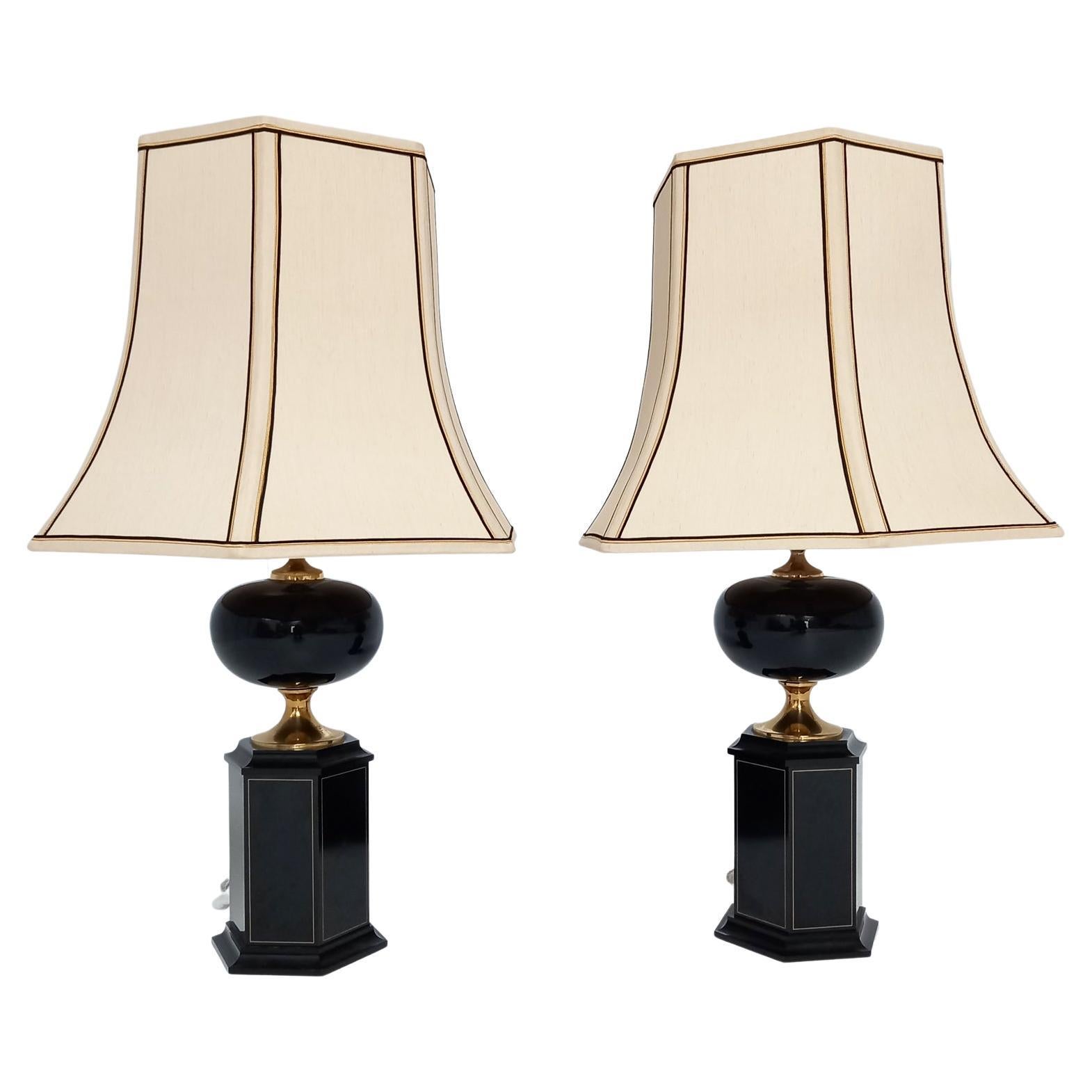 Extra large Maison Le Dauphin Table lamps, France 1970s For Sale