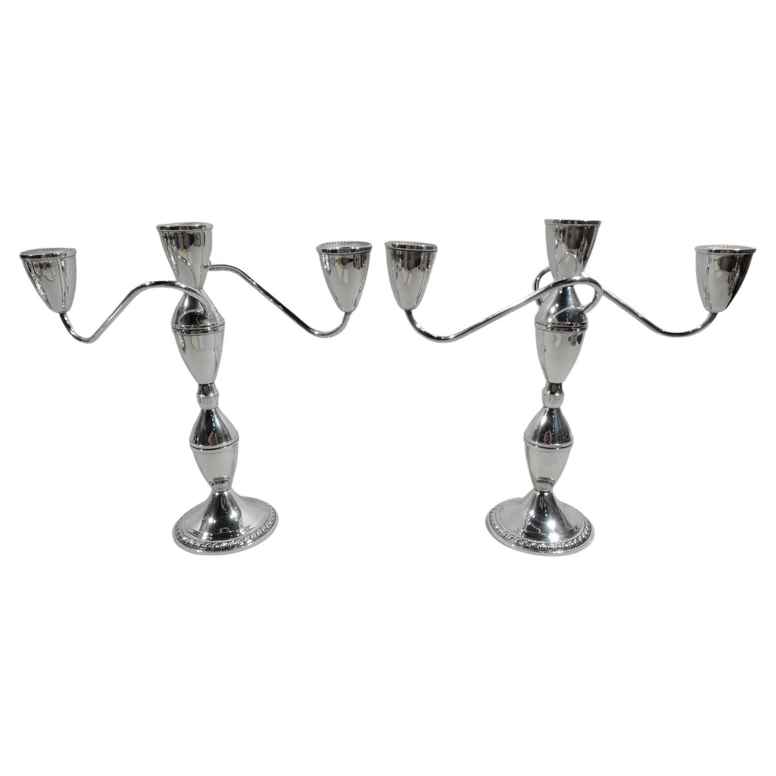 Suite of Four Footed Sterling Siver Danish MidCentury Modern