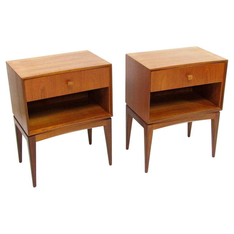 Pair of MidCentury Modern Teak Nightstands by McIntosh, Scotland C