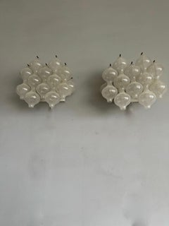 Pair of MidCentury Modern Tulipan Glass Wall Lights Sconces Lamps by Kalmar 1970