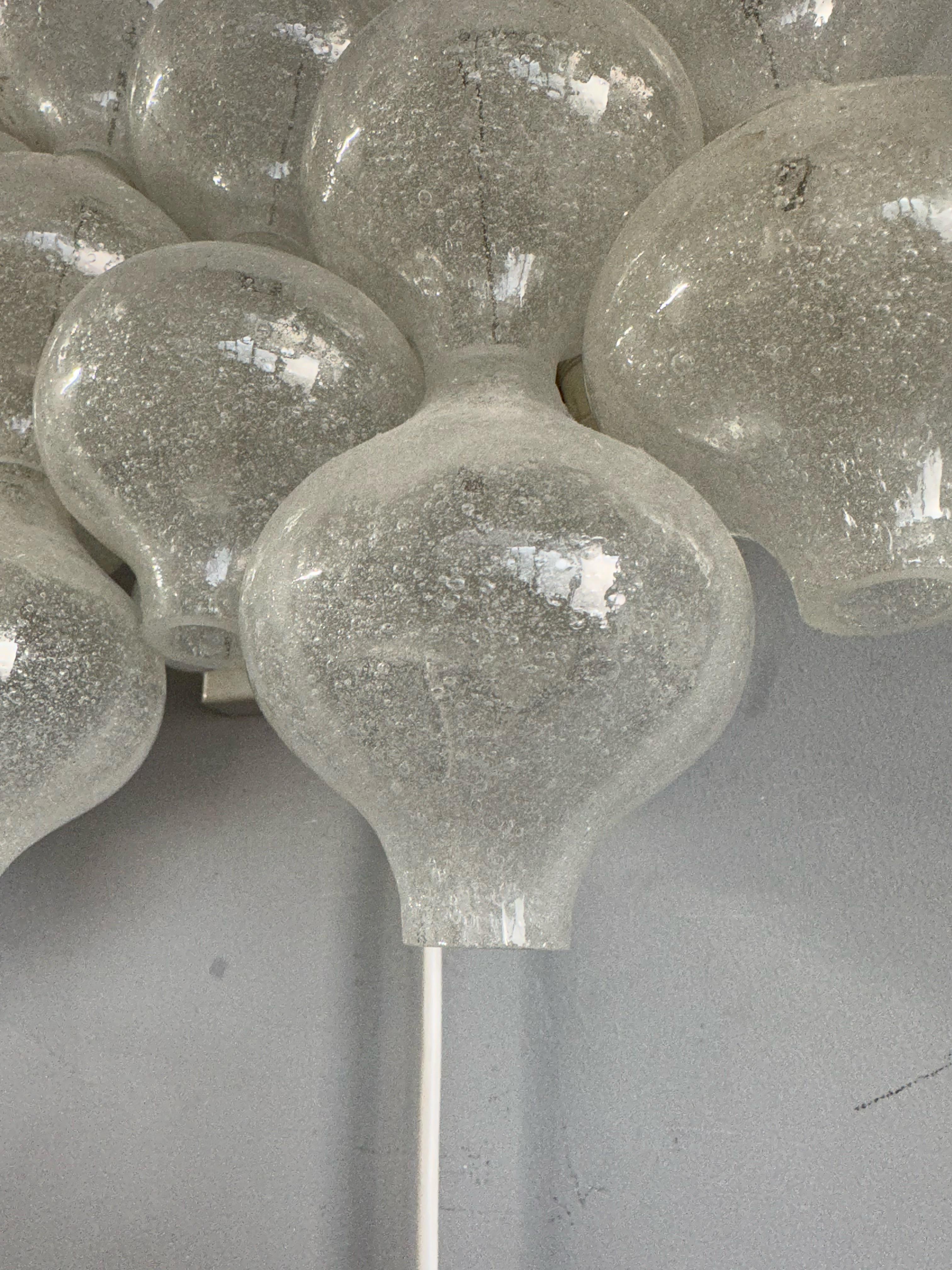 Pair of MidCentury Modern Tulipan Glass Wall Lights Sconces Lamps by Kalmar 1970 For Sale 1