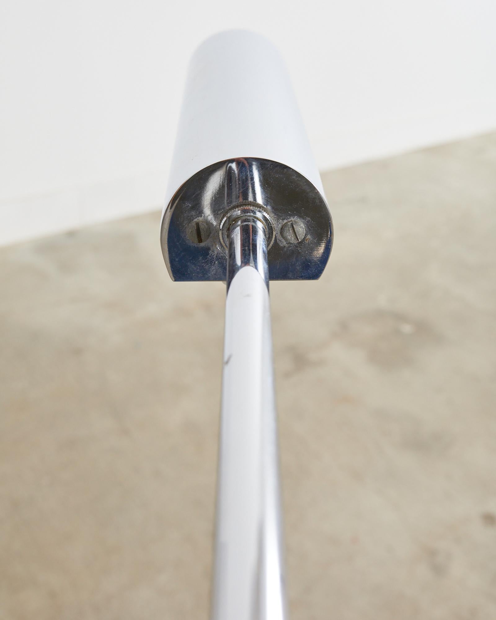 Pair of Mid-Century Raymor Italian Chrome Goose-neck Floor Lamps For Sale 8