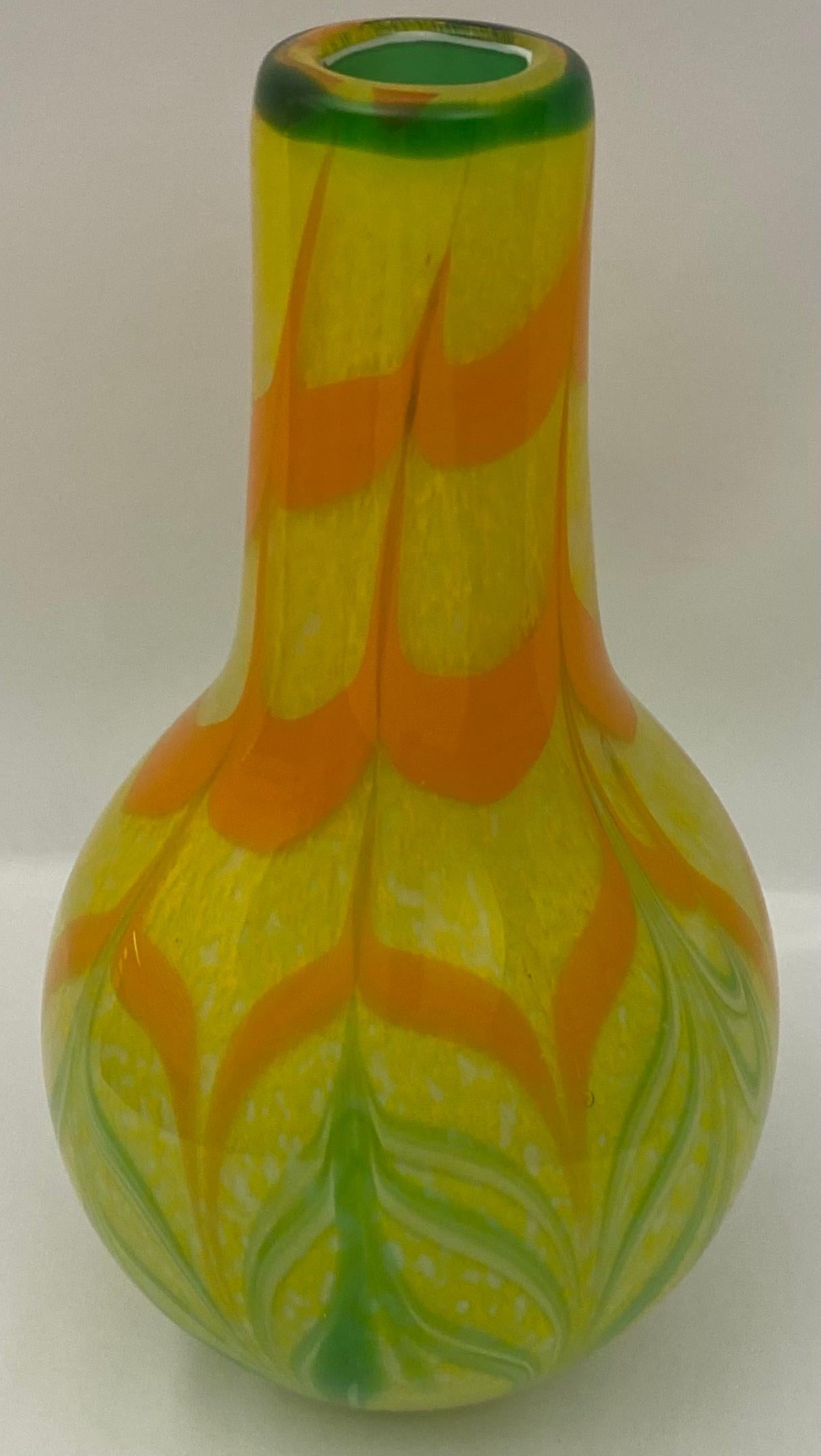 Italian Pair of Murano Art Glass Vases For Sale