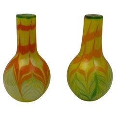 Vintage Pair of Murano Art Glass Vases