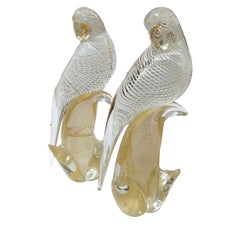 Retro Pair of Midcentury Murano Glass Birds, Sold as Pair