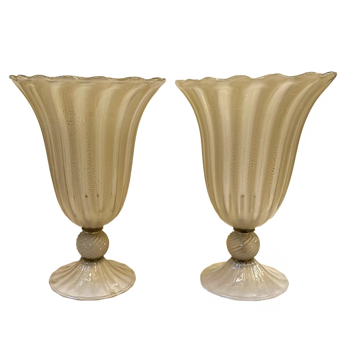 Paire de lampes en verre de Murano du milieu du siècle dernier en vente 2
