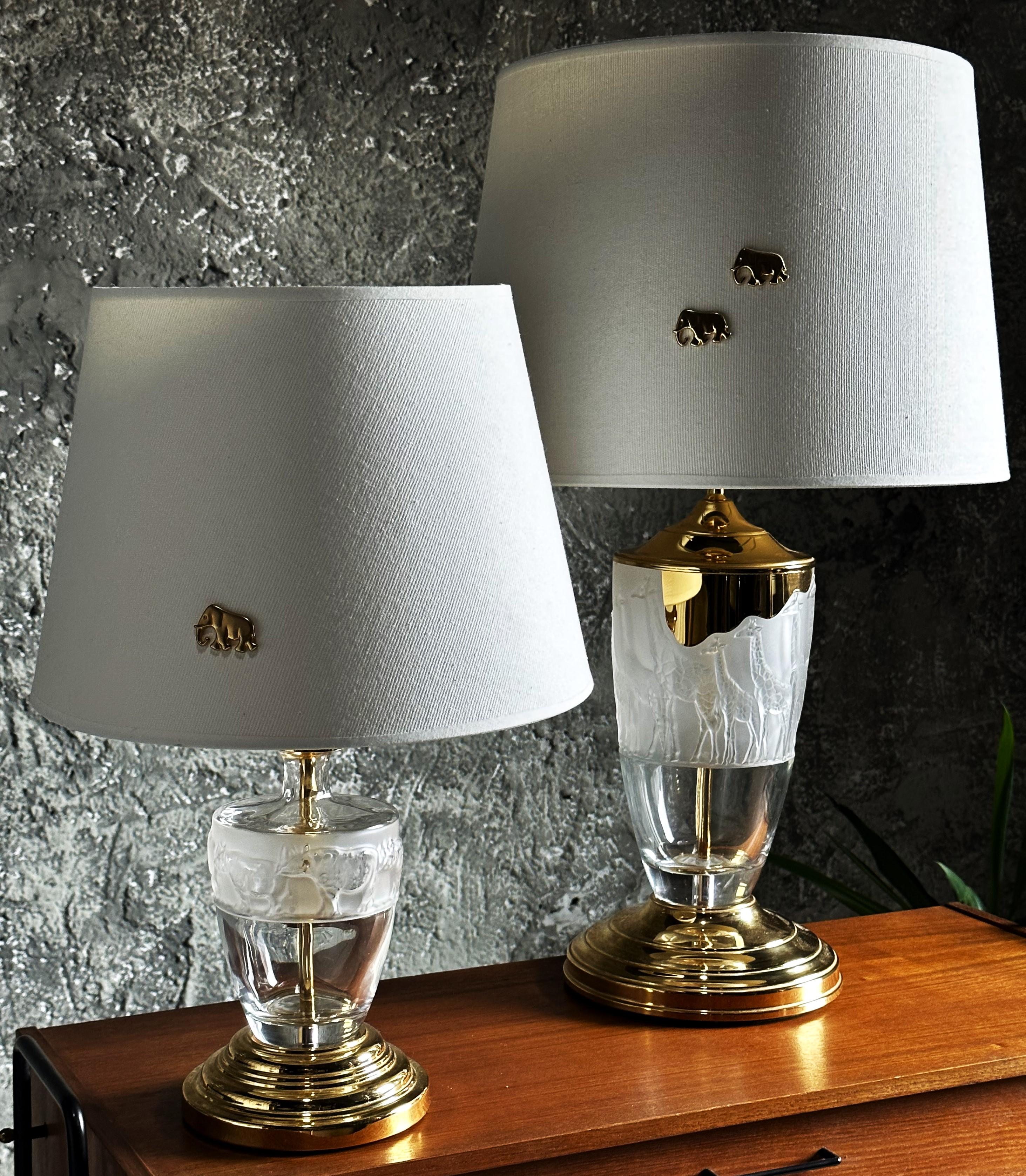 Pair of Midcentury Murano Table Lamps, Africa Design, Brass. Italy 1960s In Good Condition For Sale In Saarbruecken, DE