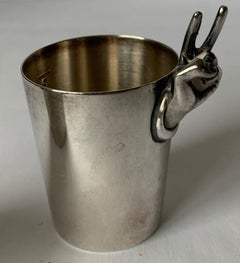 Pair of Midcentury Napier Silver Plated Finger Jiggers
