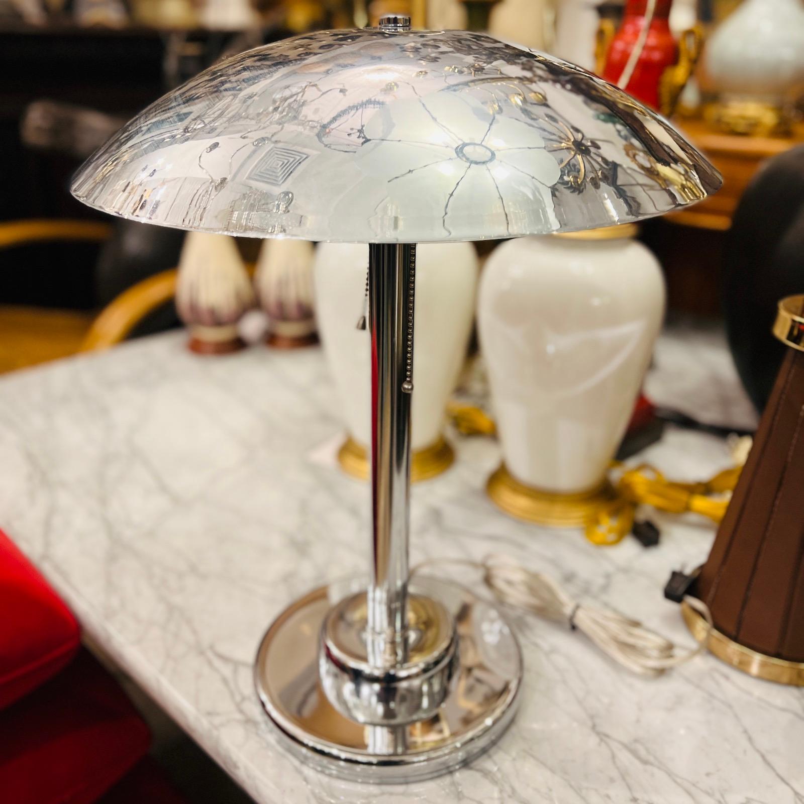 Mid-20th Century Pair of Midcentury Nickel-Plated Table Lamps