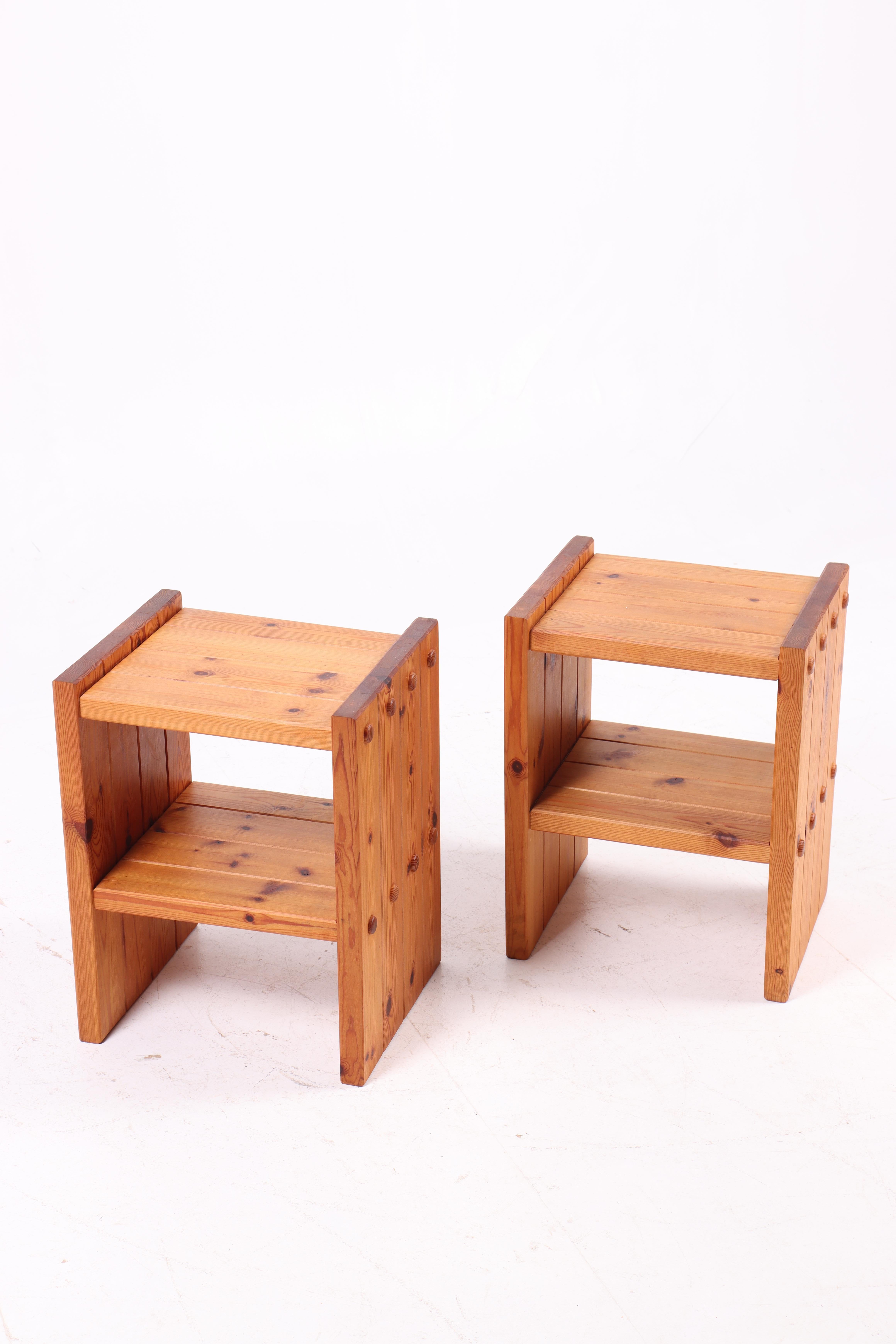 Late 20th Century Pair of Midcentury Nightstands in Pine, Danish Design, 1970s For Sale